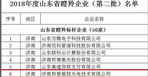 濟(jì)南和普威視成功入選山東省“瞪羚企業(yè)”